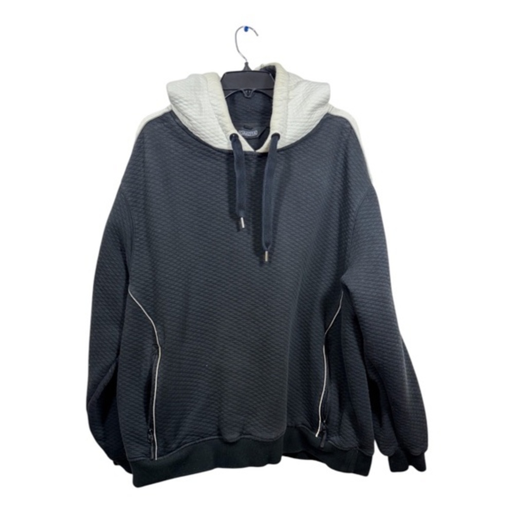 Dakota Hoodie Mens Size 2XL Quilted Pullover Long Sleeve Black White Insulated